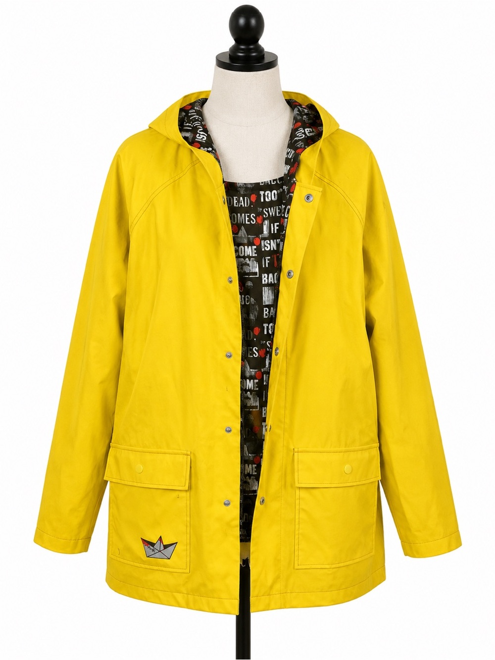 Women Yellow IT Hooded Raincoat Jacket